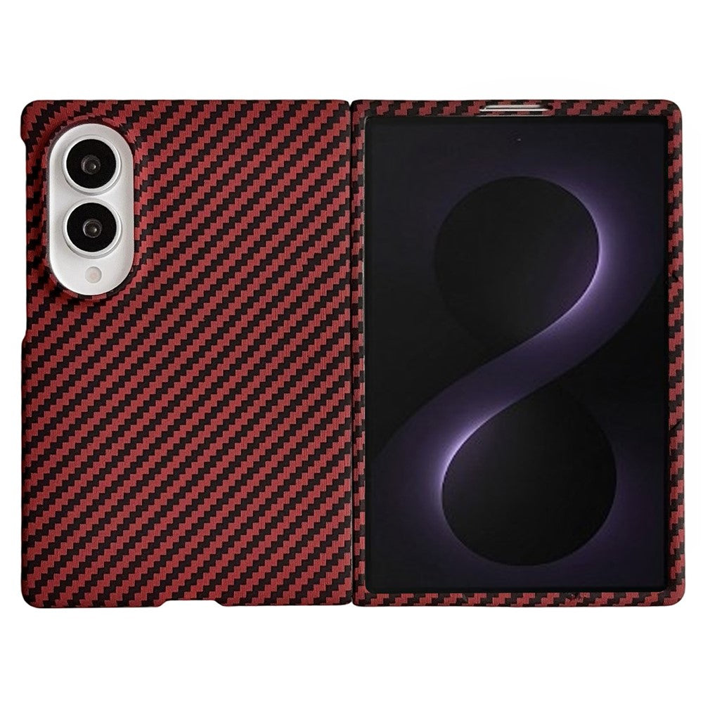 For Samsung Galaxy Z Fold8 Magnetic Case Carbon Fiber Texture PC Phone Cover with Screen Protector