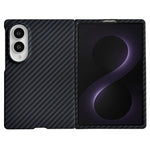 For Samsung Galaxy Z Fold8 Magnetic Case Carbon Fiber Texture PC Phone Cover with Screen Protector