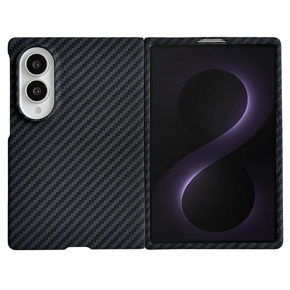 For Samsung Galaxy Z Fold8 Magnetic Case Carbon Fiber Texture PC Phone Cover with Screen Protector