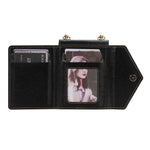 N.BEKUS PU Leather Coated PC Case for Samsung Galaxy Z Flip3 5G, Drop Proof Card Slots Holder Zipper Pocket Protective Back Cover with Shoulder Strap