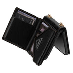 N.BEKUS PU Leather Coated PC Case for Samsung Galaxy Z Flip3 5G, Drop Proof Card Slots Holder Zipper Pocket Protective Back Cover with Shoulder Strap