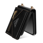 N.BEKUS PU Leather Coated PC Case for Samsung Galaxy Z Flip3 5G, Drop Proof Card Slots Holder Zipper Pocket Protective Back Cover with Shoulder Strap