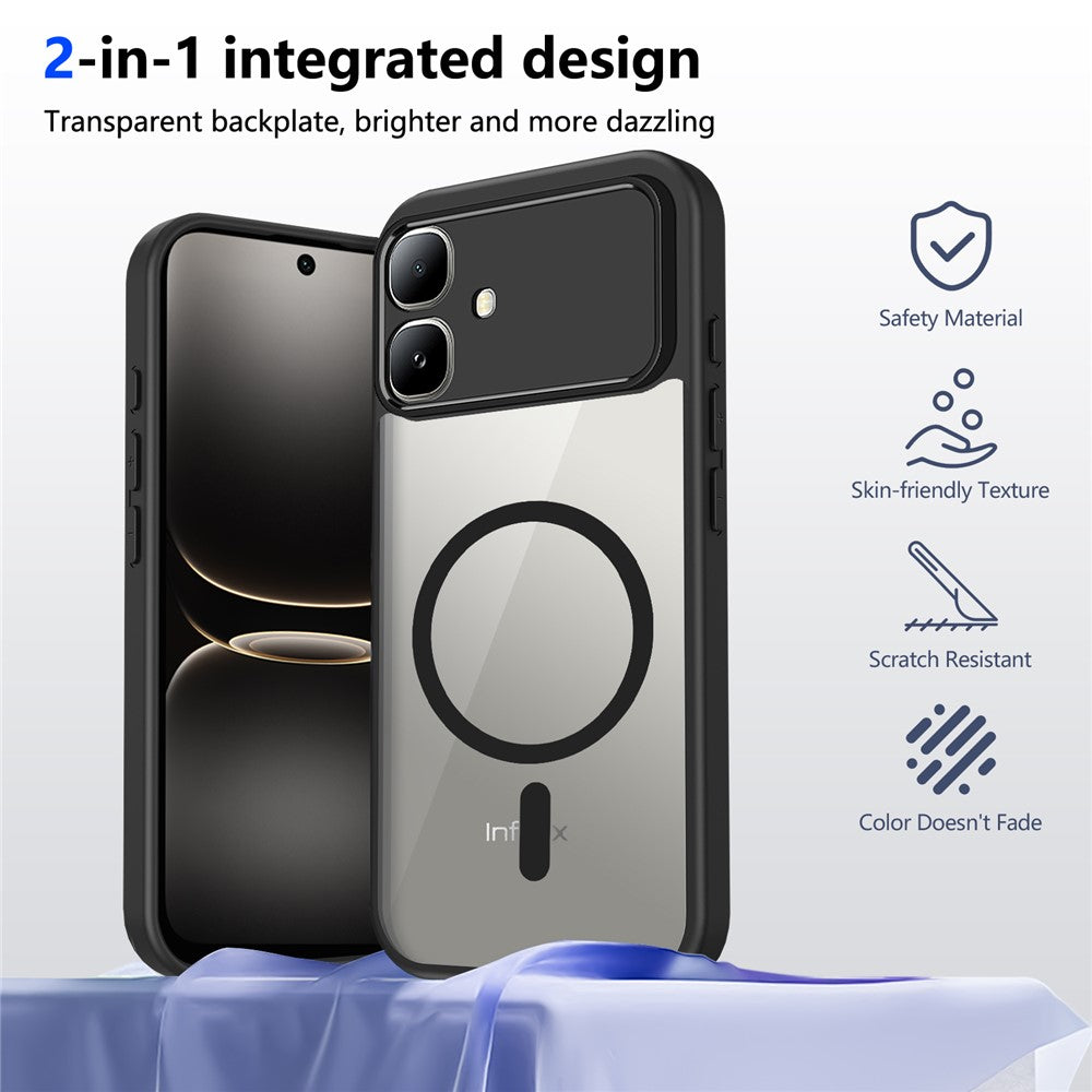For Infinix Smart 20 4G Magnetic Case Transparent PC + TPU Shockproof Skin-friendly Phone Cover