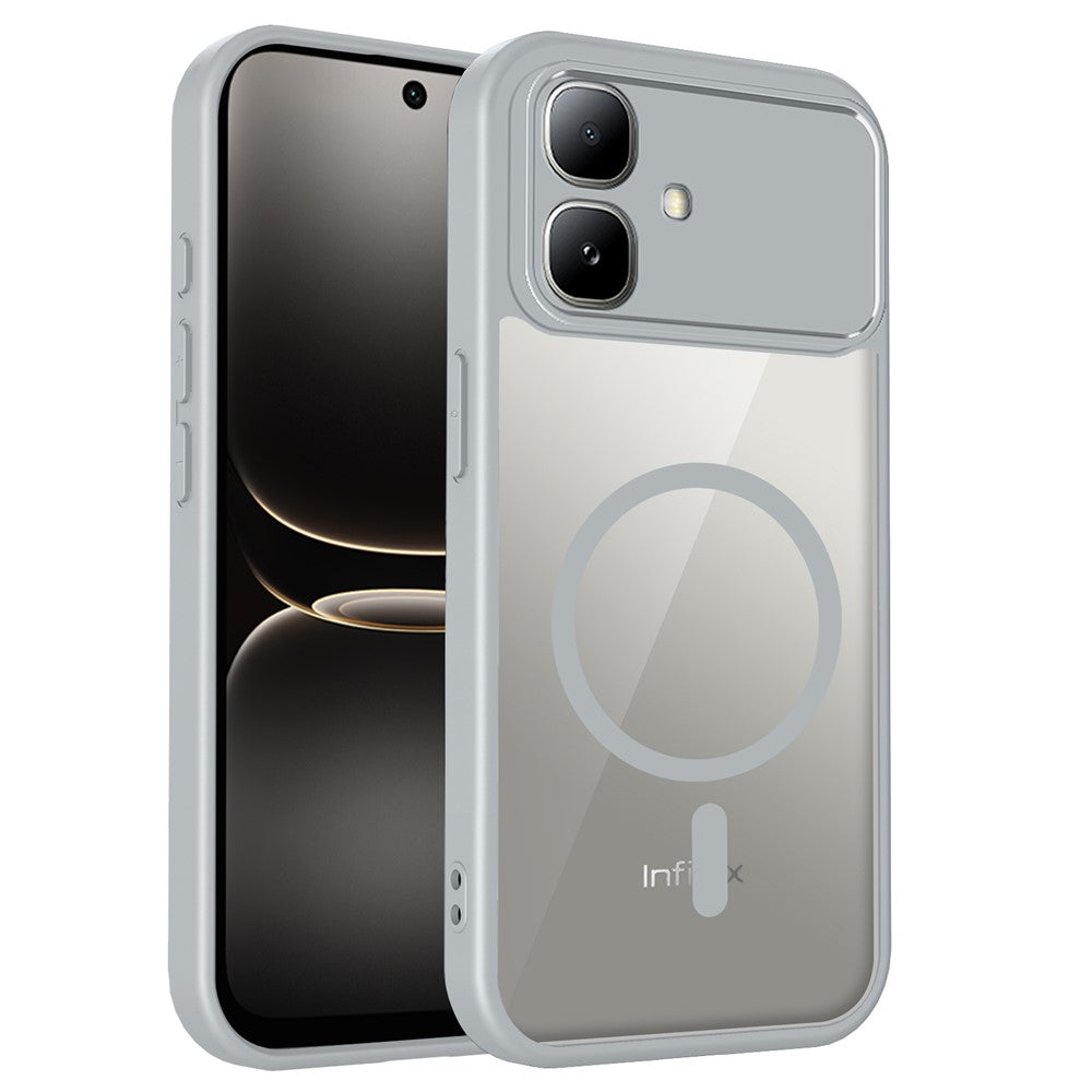 For Infinix Smart 20 4G Magnetic Case Transparent PC + TPU Shockproof Skin-friendly Phone Cover