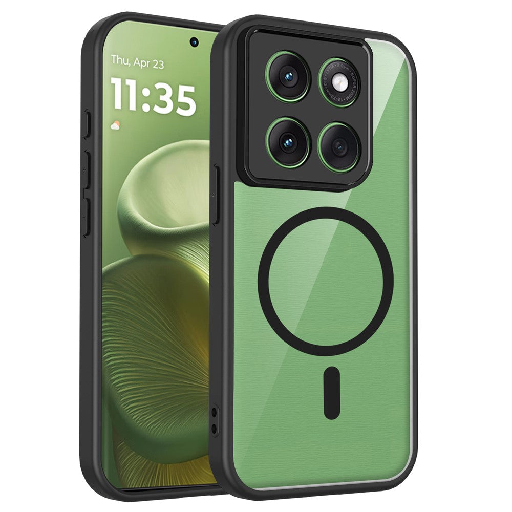 For Motorola Edge 60 Pro 5G Magnetic Case Transparent PC + TPU Shockproof Skin-friendly Phone Cover