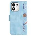 For Honor 600 Smart 5G / X7e Plus 5G Case PU Leather Floral Phone Cover with Card Slots and Wrist Strap