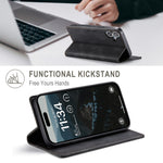 AUTSPACE for iPhone 17 Wallet Case A01 Leather Stand Cover with RFID Blocking Card Holder