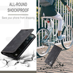 AUTSPACE for iPhone 17 Wallet Case A01 Leather Stand Cover with RFID Blocking Card Holder