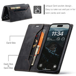 AUTSPACE for iPhone 17 Wallet Case A01 Leather Stand Cover with RFID Blocking Card Holder