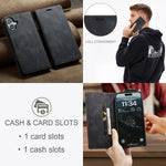 AUTSPACE for iPhone 17 Wallet Case A01 Leather Stand Cover with RFID Blocking Card Holder