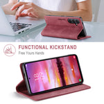 AUTSPACE for Samsung Galaxy S26+ Wallet Case  A01 Leather Stand Cover with RFID Blocking Card Holder