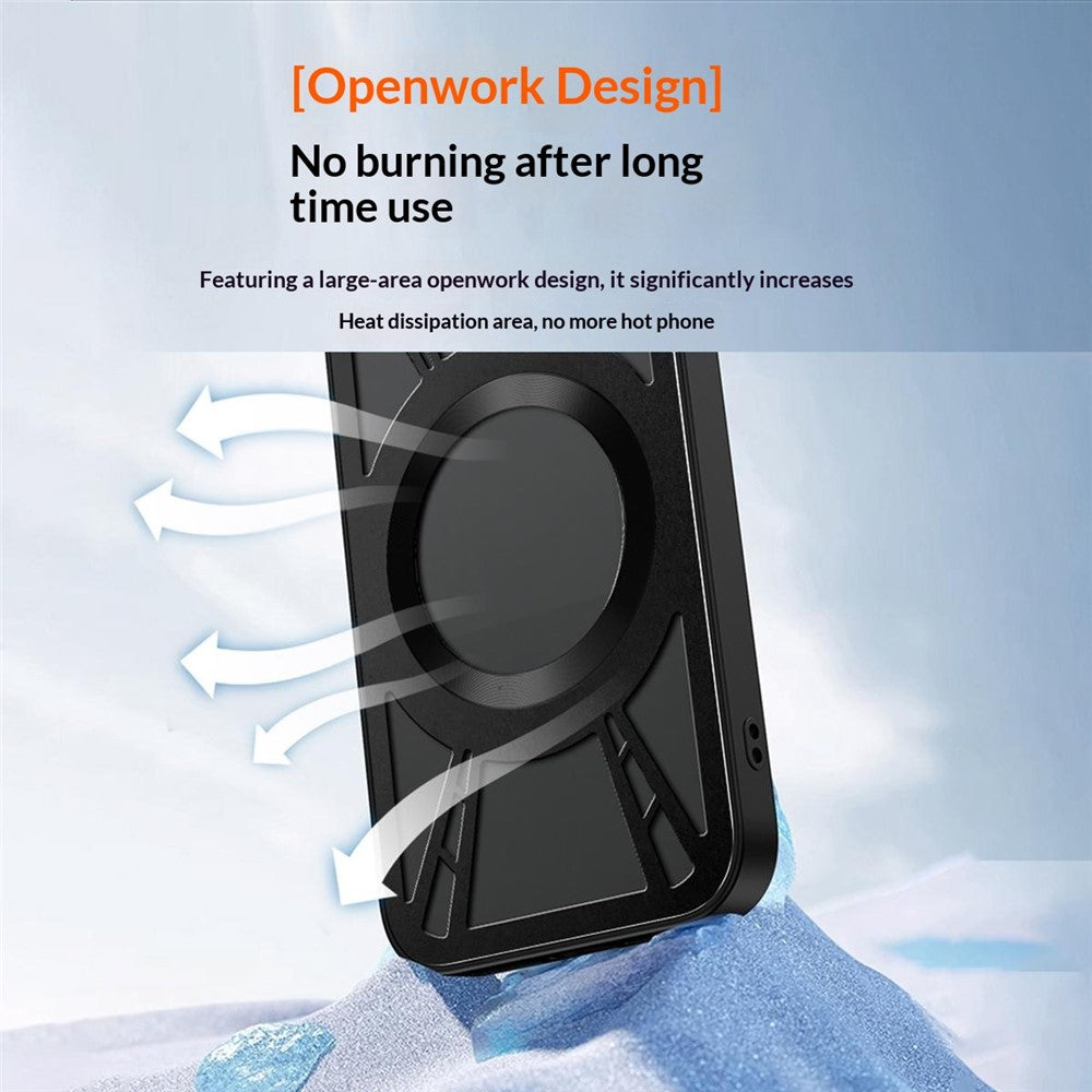 For Huawei nova 16 5G Magnetic Case Hollow Heat Dissipation Silicone + PC + Metal Bumper Phone Cover