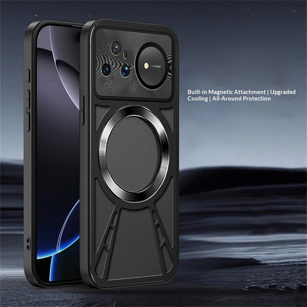 For Huawei nova 16 Pro 5G Magnetic Case Hollow Heat Dissipation Silicone + PC + Metal Bumper Phone Cover