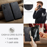 AUTSPACE til Samsung Galaxy A37 5G Pung Etui A01 Læder Stand Cover med RFID Blokerende Kortlomme