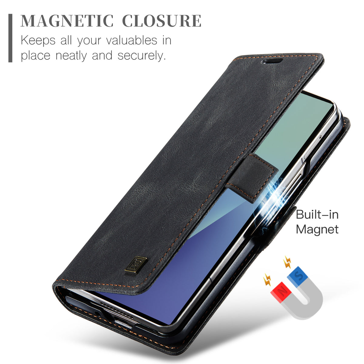 AUTSPACE til Samsung Galaxy Z Fold8 Ultra Pung Etui A01 Læder Stand Cover med RFID Blokerende Kortlomme