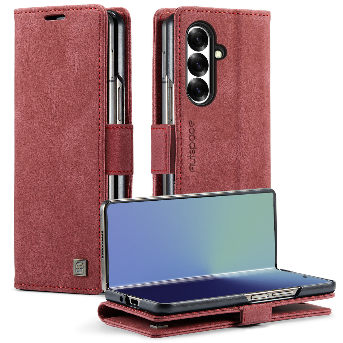 AUTSPACE til Samsung Galaxy Z Fold8 Ultra Pung Etui A01 Læder Stand Cover med RFID Blokerende Kortlomme