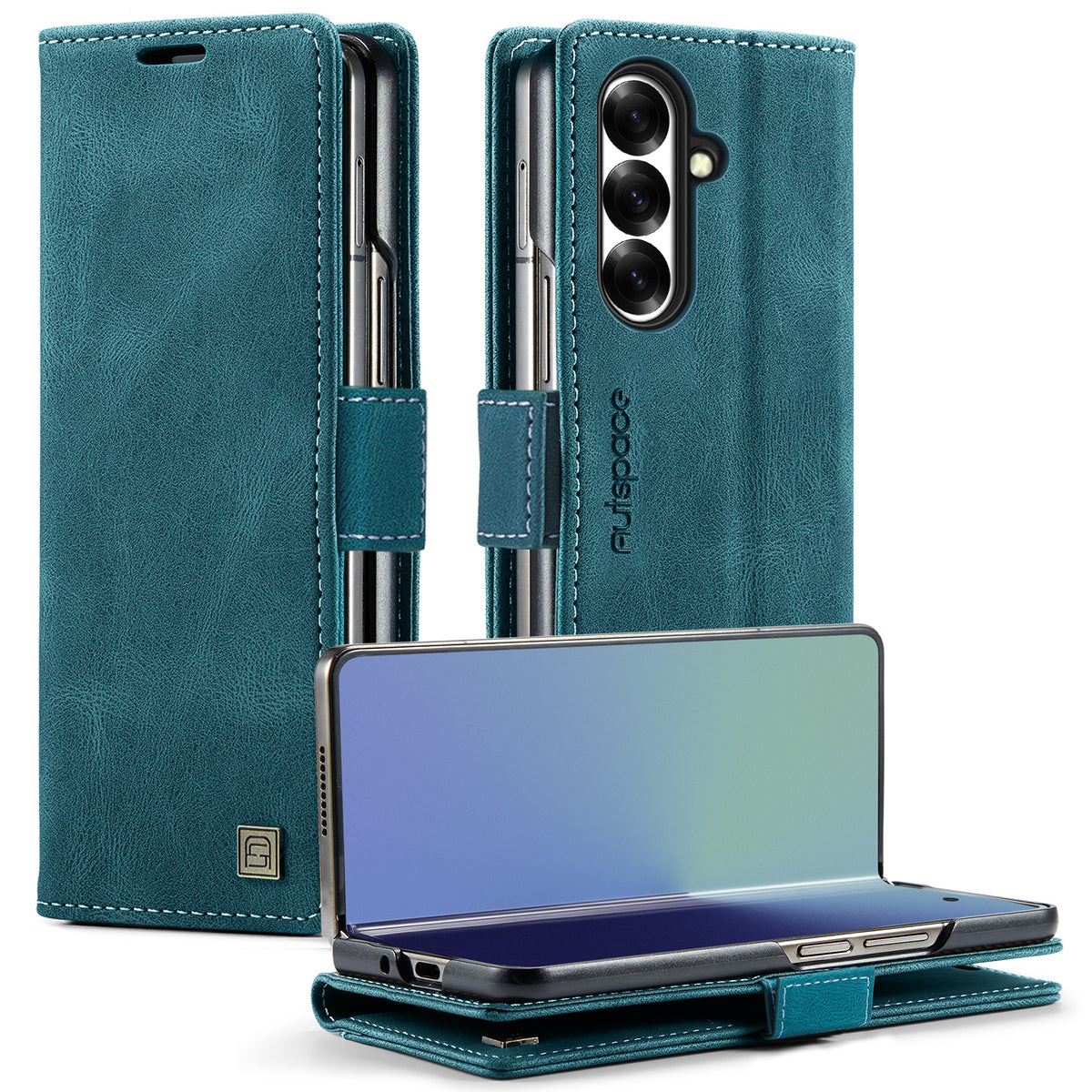AUTSPACE til Samsung Galaxy Z Fold8 Ultra Pung Etui A01 Læder Stand Cover med RFID Blokerende Kortlomme