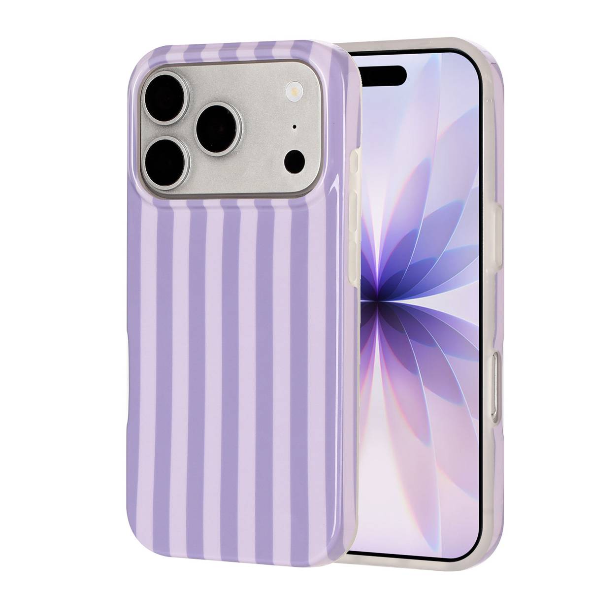 För iPhone 18 Pro / 17 Pro skal IMD randig TPU Full täckning Stöttåligt telefonfodral