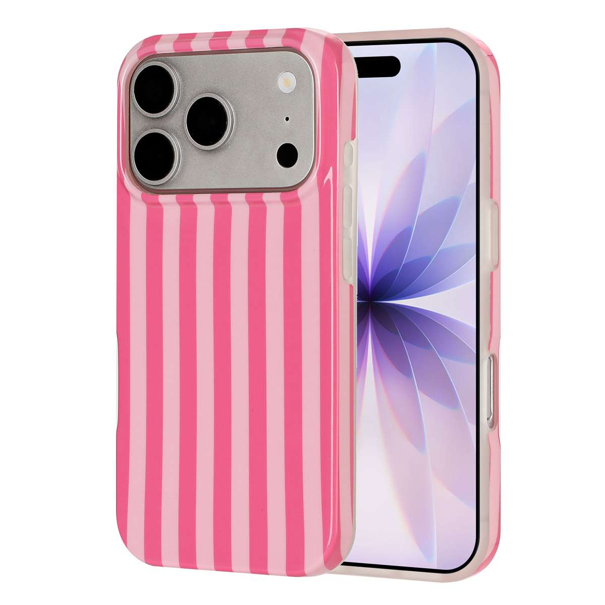 För iPhone 18 Pro / 17 Pro skal IMD randig TPU Full täckning Stöttåligt telefonfodral