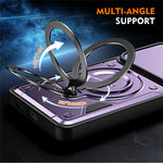 For Samsung Galaxy A27 5G Case with Slide Lens Cover Rotatable Kickstand Shockproof TPU + PC Phone Shell