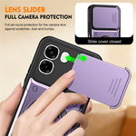 For Oppo A6 4G / A6x 5G (India) Case with Slide Lens Cover Rotatable Kickstand Shockproof TPU + PC Phone Shell