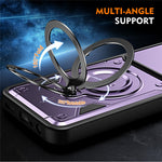 For Oppo A6 4G / A6x 5G (India) Case with Slide Lens Cover Rotatable Kickstand Shockproof TPU + PC Phone Shell