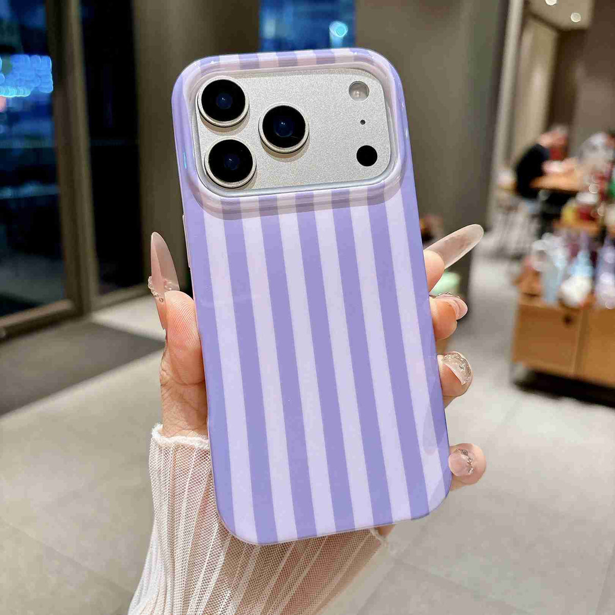 For iPhone 18 Pro Max / 17 Pro Max Case IMD Stripe TPU Full Coverage Shockproof Phone Protective Cover