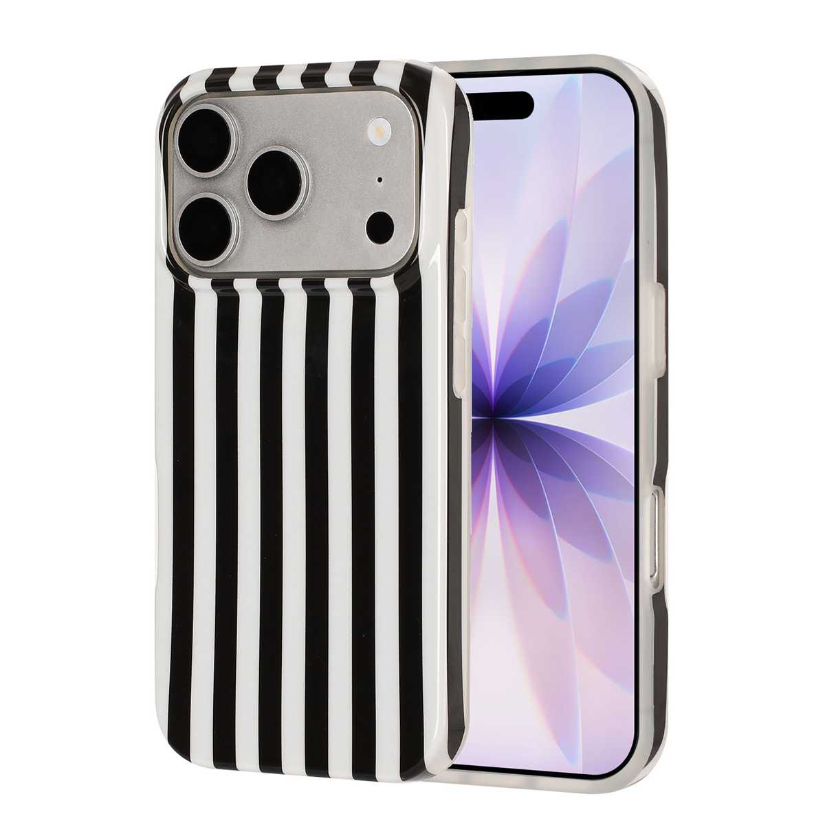 For iPhone 18 Pro Max / 17 Pro Max Case IMD Stripe TPU Full Coverage Shockproof Phone Protective Cover