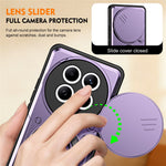 Phone Case with Slide Lens Cover For Xiaomi Redmi Note 15 4G (Global) / Note 15 5G (Global) / Poco M8 5G , Rotatable Kickstand Shockproof TPU + PC Phone Shell