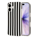 For iPhone 16 Plus Case IMD Stripe TPU Full Coverage Shockproof Phone Protective Cover
