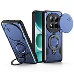 For Xiaomi Redmi Note 15 Pro 4G (Global) Case with Slide Lens Cover Rotatable Kickstand Shockproof TPU + PC Phone Shell
