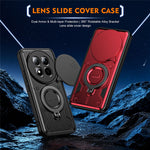 For Xiaomi Redmi Note 15 Pro 5G (Global) Case with Slide Lens Cover Rotatable Kickstand Shockproof TPU + PC Phone Shell