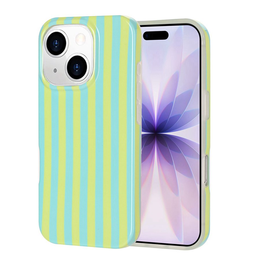 Til iPhone 13 / iPhone 14 Cover IMD Stribet TPU Fuld Dækning Stødsikkert Beskyttelsescover