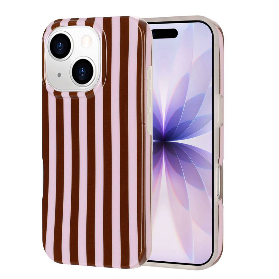 Til iPhone 13 / iPhone 14 Cover IMD Stribet TPU Fuld Dækning Stødsikkert Beskyttelsescover