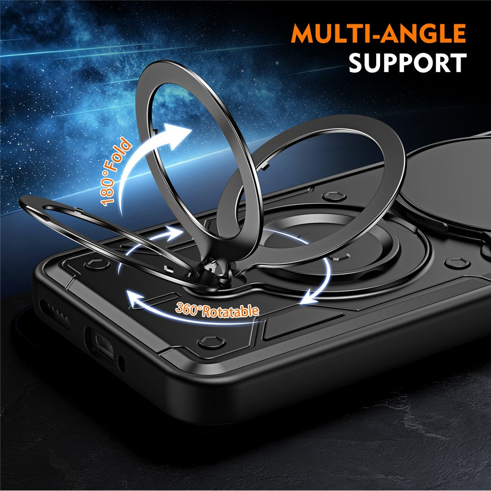 For Xiaomi Redmi Note 15 Pro+ 5G (Global) / Poco M8 Pro 5G Case with Slide Lens Cover Rotatable Kickstand Shockproof TPU + PC Phone Shell