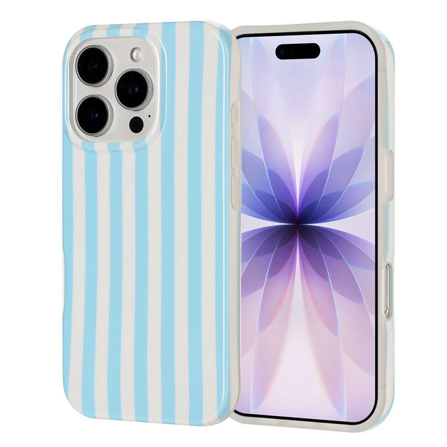 For iPhone 13 Pro Max Case IMD Stripe TPU Full Coverage Shockproof Phone Protective Cover