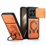 Xiaomi 17-skal med glidande linsskydd, roterbart stöd, stötsäkert TPU + PC-mobilskal