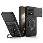 Xiaomi 17-skal med glidande linsskydd, roterbart stöd, stötsäkert TPU + PC-mobilskal