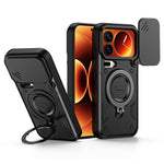 Xiaomi 17 Pro Max-skal med glidande linsskydd, roterbart stöd, stötsäkert TPU + PC-mobilskal