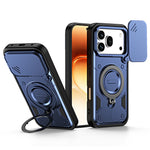 For Honor 600 5G / 600 Pro 5G Case with Slide Lens Cover Rotatable Kickstand Shockproof TPU + PC Phone Shell
