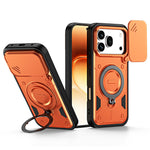 For Honor 600 5G / 600 Pro 5G Case with Slide Lens Cover Rotatable Kickstand Shockproof TPU + PC Phone Shell