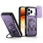 For Honor 600 5G / 600 Pro 5G Case with Slide Lens Cover Rotatable Kickstand Shockproof TPU + PC Phone Shell