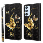 For Samsung Galaxy A54 5G Flip Phone Case, Anti-fall PU Leather 3D Pattern Printing Phone Cover Stand Wallet with Strap