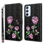 For Samsung Galaxy A54 5G Flip Phone Case, Anti-fall PU Leather 3D Pattern Printing Phone Cover Stand Wallet with Strap