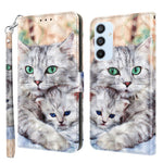 For Samsung Galaxy A54 5G Flip Phone Case, Anti-fall PU Leather 3D Pattern Printing Phone Cover Stand Wallet with Strap