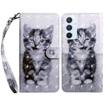 For Samsung Galaxy A54 5G Flip Phone Case, Anti-fall PU Leather 3D Pattern Printing Phone Cover Stand Wallet with Strap