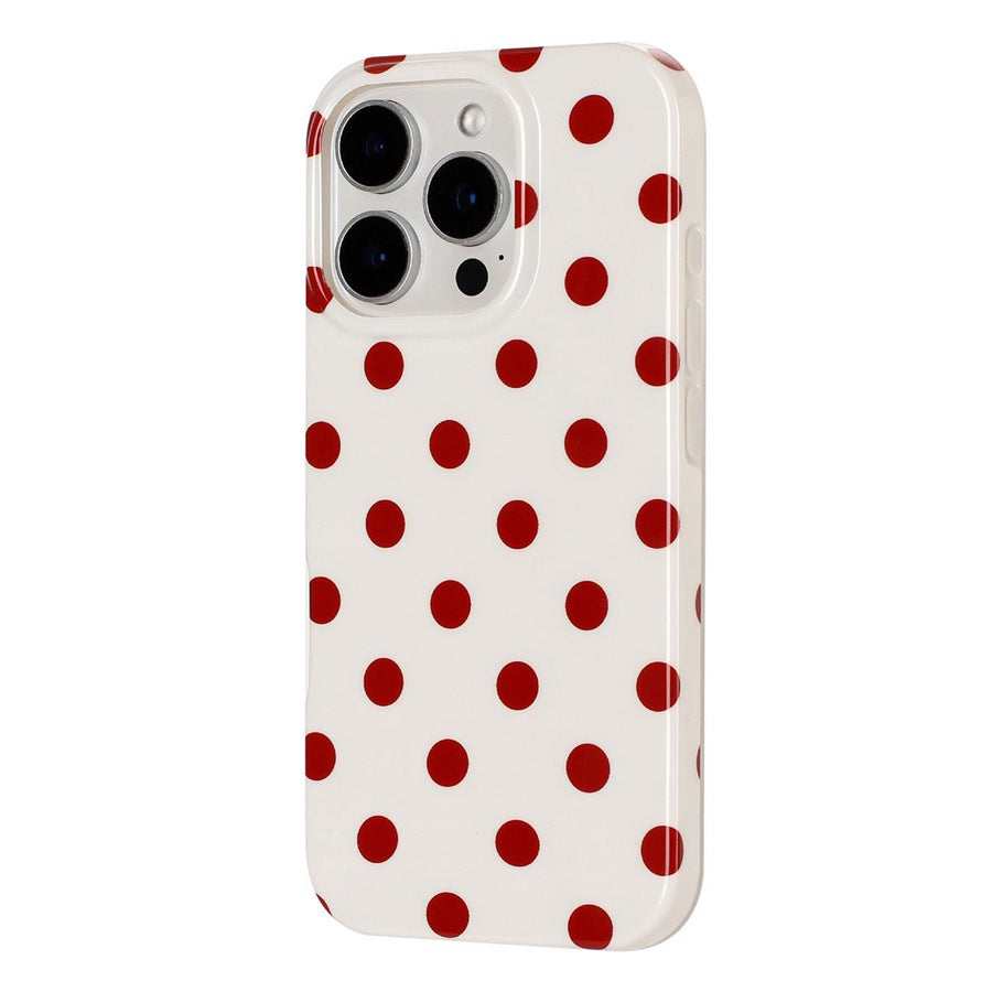 For iPhone 14 Pro Case Retro Polka Dot IMD TPU Full Coverage Phone Protective Cover