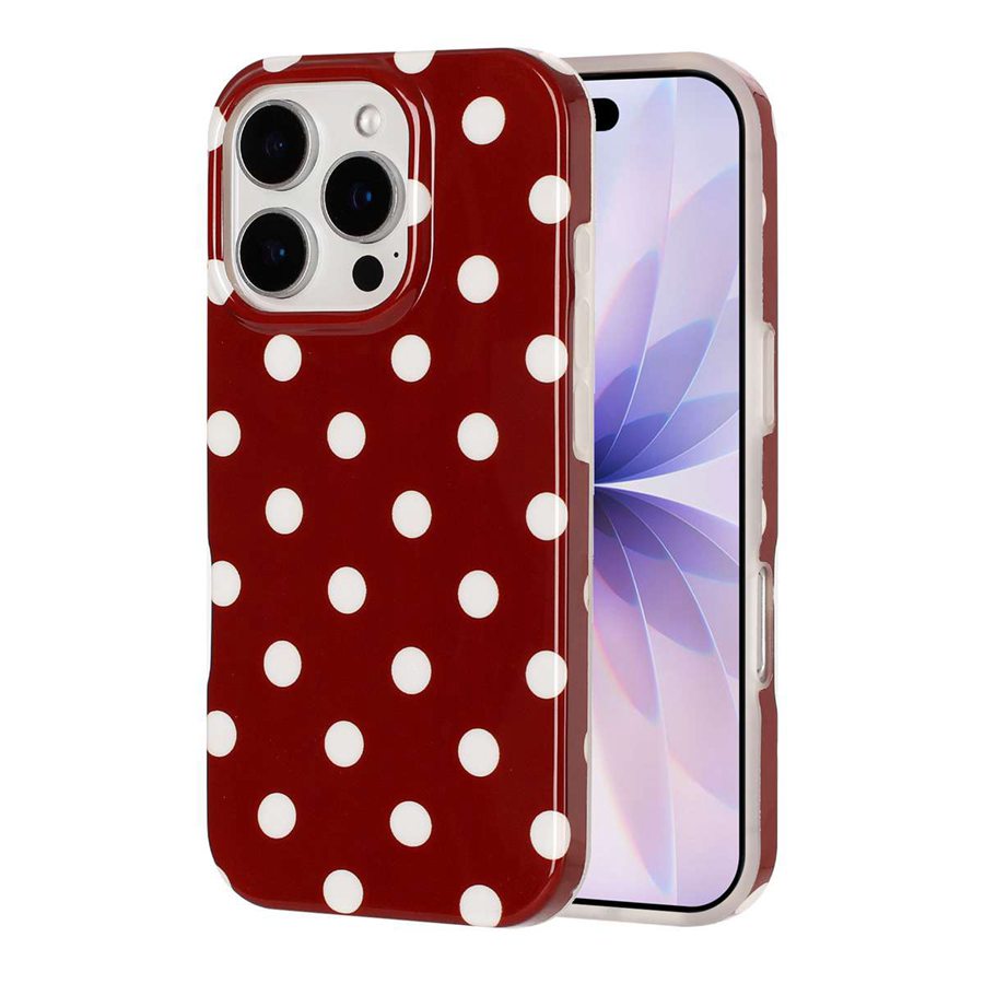 For iPhone 14 Pro Case Retro Polka Dot IMD TPU Full Coverage Phone Protective Cover