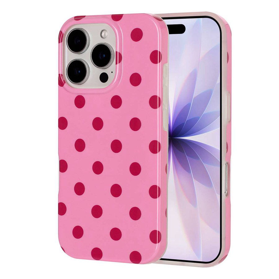 For iPhone 14 Pro Case Retro Polka Dot IMD TPU Full Coverage Phone Protective Cover