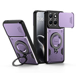 Stötsäkert TPU + PC-mobilskal för Motorola Edge 70 Fusion 5G / Edge 70 Fusion+ 5G med skjutbart linsskydd och roterbart stöd